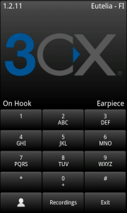 3CXPhone - Main screen